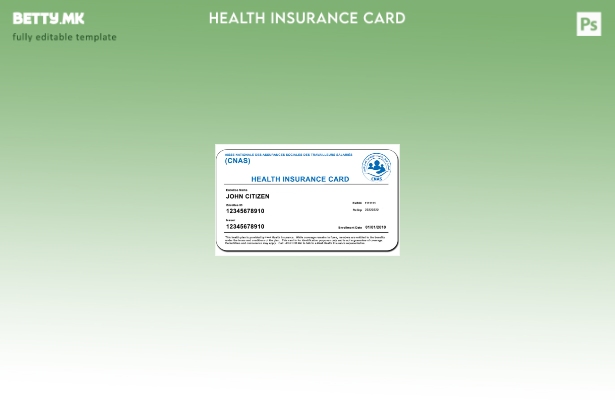 Модерен стил Шаблон за картичка за здравствено осигурување на Алжир CNAS